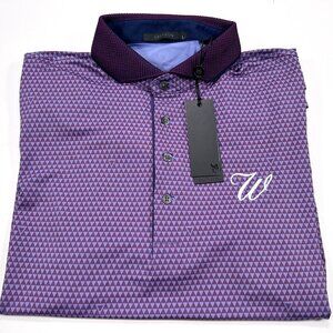 Greyson L Volcano Diaries Willett Distillery Purple Short Sleeve Polo Shirt NEW